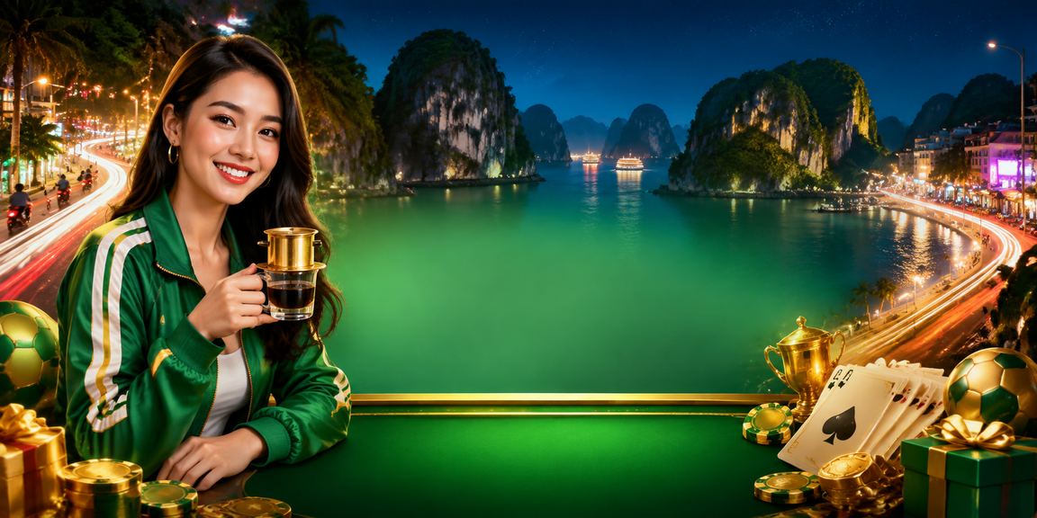 Người dùng Hạ Long thư giãn bên cà phê và xem giao diện trò chơi bài trực tuyến mx6