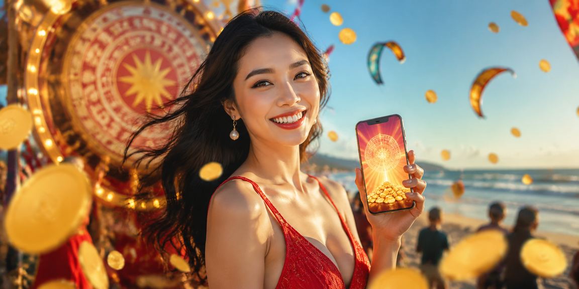 Người chơi dùng điện thoại tham gia casino trực tuyến tại lễ hội bãi biển Mũi Né